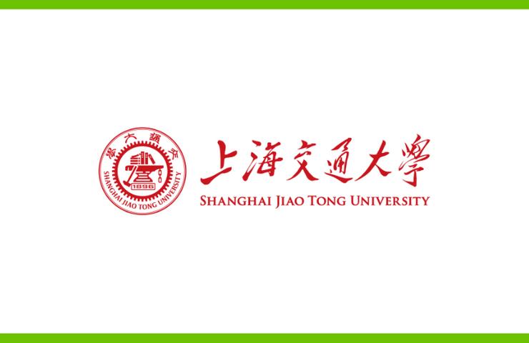 The logo of Shanghai Jiao Tong University, featuring its name in Chinese characters and English with a red seal on a green background.