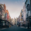 Dublin street with a church