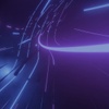 Abstract image of a tunnel with dynamic purple and blue light streaks giving a sense of motion.