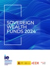 A promotional graphic for Sovereign Wealth Funds 2024 featuring abstract blue waves.