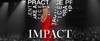 A woman in a red suit stands on stage, facing an audience with the word 'IMPACT' highlighted in front of her.