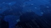 A digital map of the world displayed in a dark, technological style with blue tones.