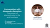 An event poster for a conversation with Alessandro Benetton about business and life.