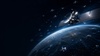 A satellite in orbit around Earth with a network of satellites surrounding it.