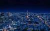 A panoramic view of Tokyo at night illuminated by city lights.