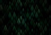 A dark abstract image featuring a pattern of various green shaded triangles resembling a forest of pine trees.