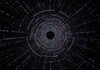 A visual representation of a vortex made up of glowing lines and binary code.