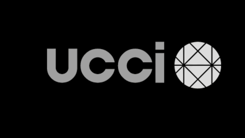 A logo featuring the text 'ucci' with a geometric pattern.