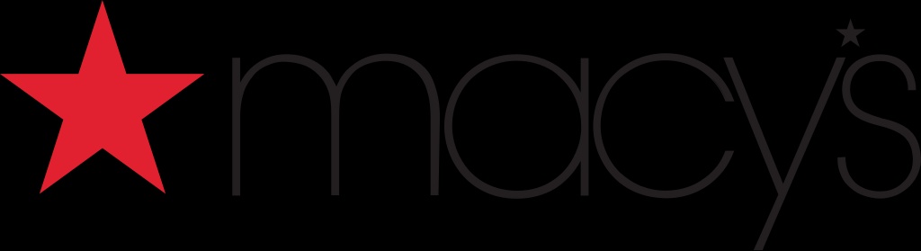 Logo of Macy's featuring a black typography and a red star.