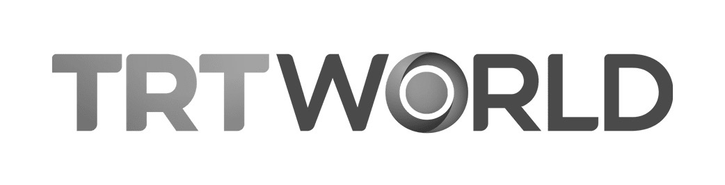 A logo for TRT World featuring a modern design with the text in bold letters.