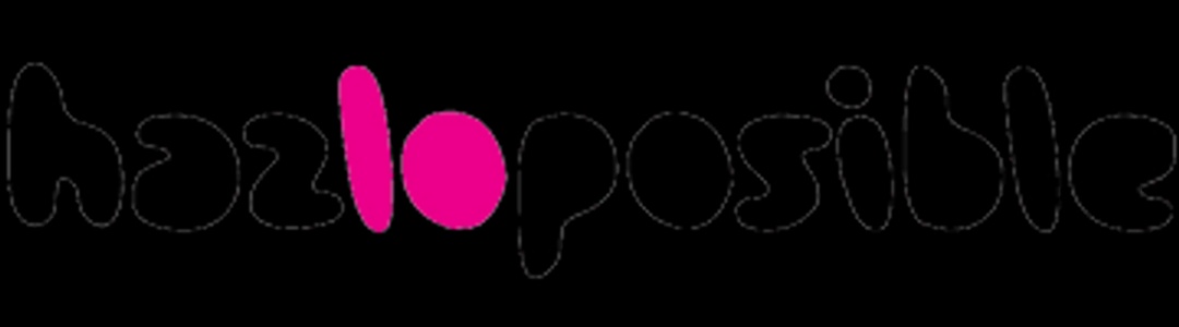 Logo with the phrase 'hazloposible' in a modern, artistic font with the 'o' in pink.