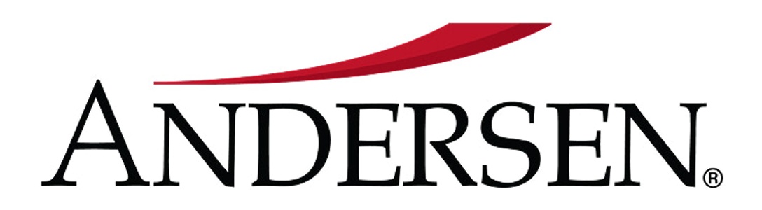 A logo design featuring the name 'Andersen' with a red swoosh.