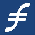 This image features a stylized letter 'F' in white on a blue background.