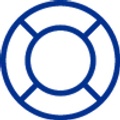 A blue lifebuoy icon on a white background.