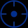Icono punto de mira azul