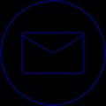 A simple blue outline of an envelope icon.
