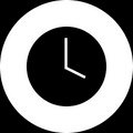 A minimalist clock face with a simple design.