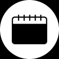 A simple black calendar icon on a white background.