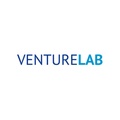 A logo design of VentureLab in blue text.