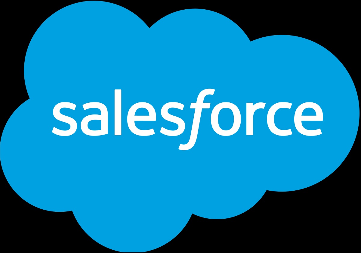 A logo representing Salesforce in a blue cloud shape.