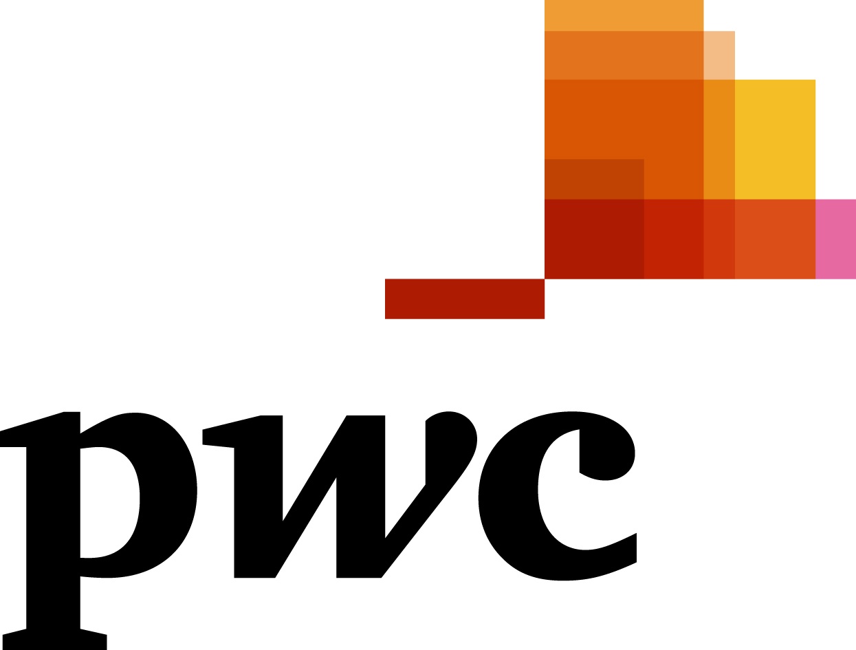 This image features the logo of PwC, showcasing stylized letters 'pwc' with a colorful digital-like image above the letters.