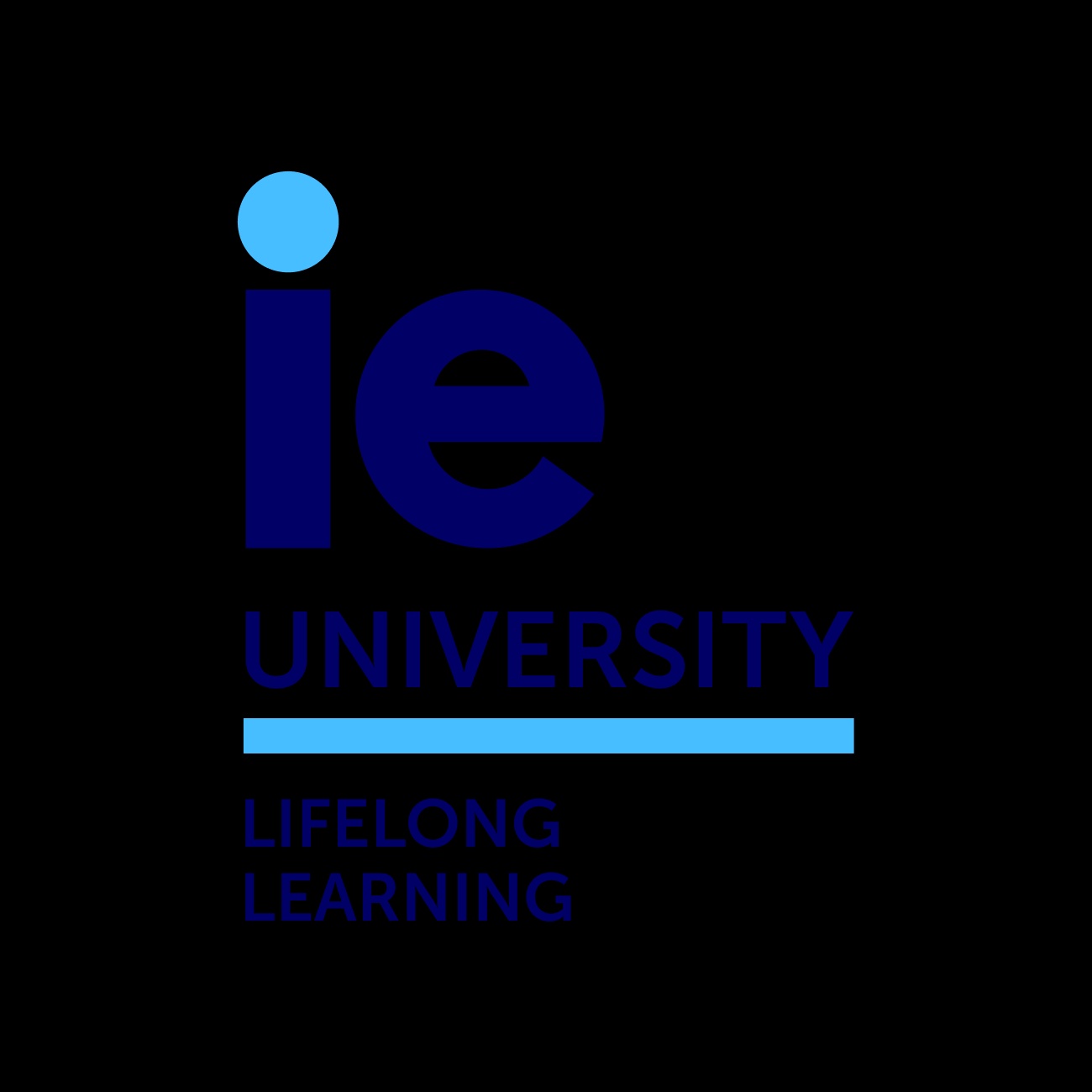 Logo of IE University featuring a blue color scheme and the text 'lifelong learning'.
