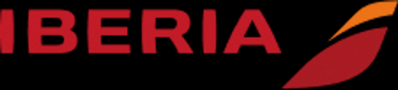 The image features the logo of Iberia, a Spanish airline.