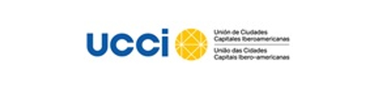 Logo of UCCI, representing a union of Ibero-American capital cities.