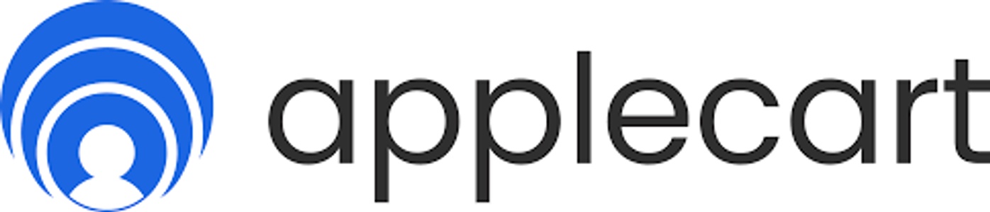 A logo featuring the word 'applecart' with a stylized icon above it.