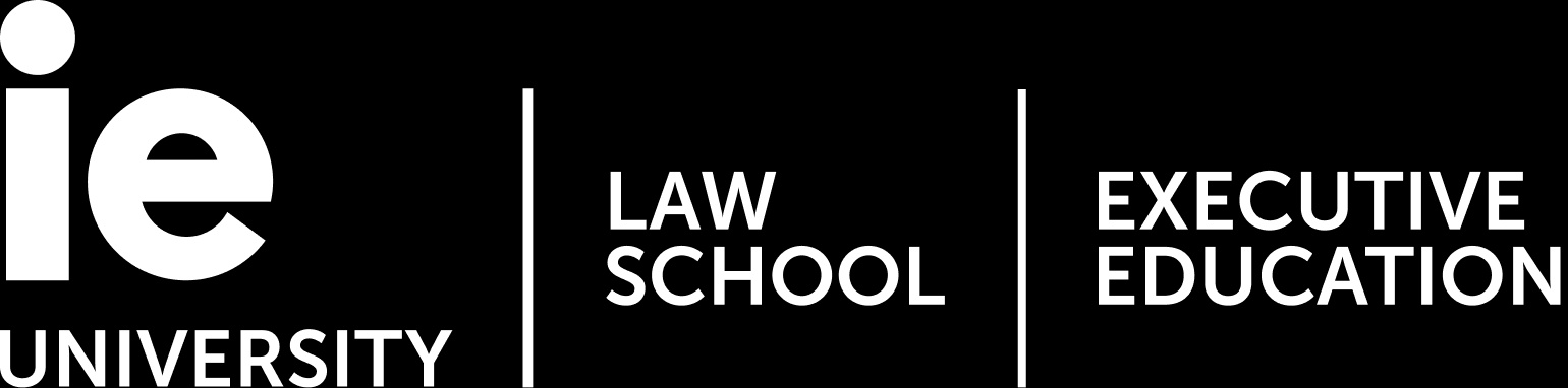This image represents the branding of IE University, specifically highlighting the Law School and Executive Education.