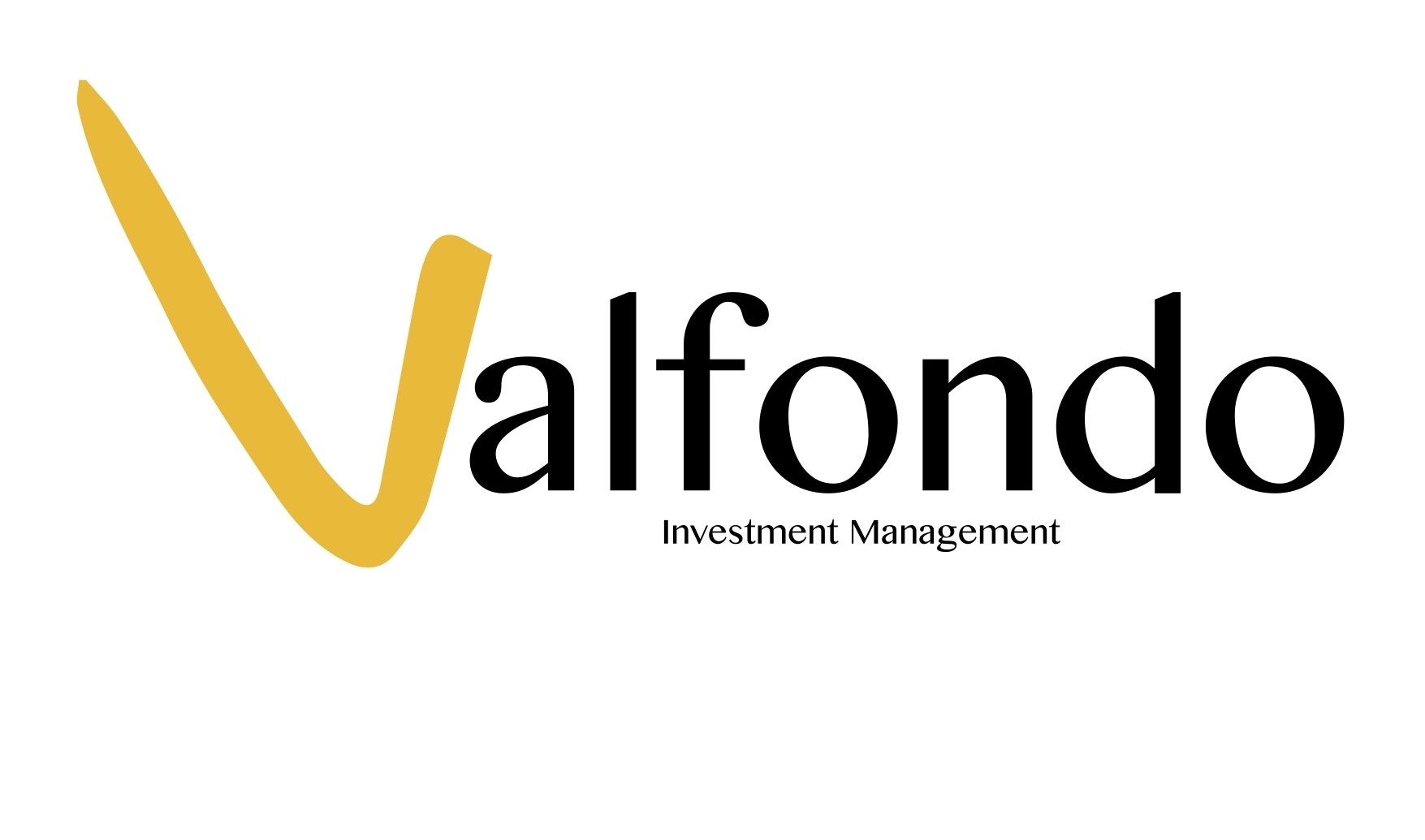 Logo of Valfondo Investment Management featuring a stylized yellow 'V' next to the black text 'valfondo'.