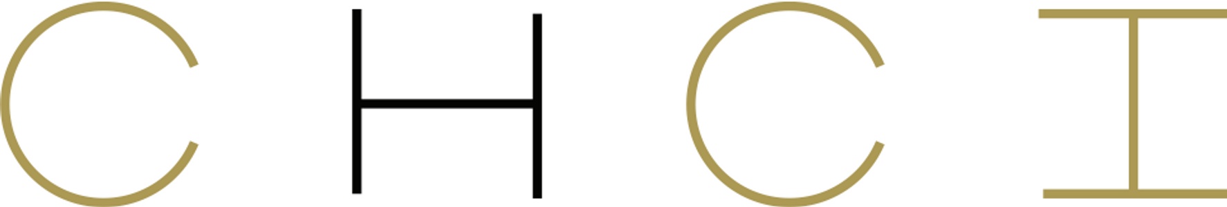 The image displays the letters 'C H C I' in a stylized font with gold and black colors.