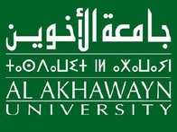 The image features the logo of Al Akhawayn University in a vibrant green background.