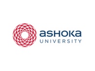 Logo of Ashoka University featuring a red and white spherical design.