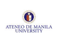 Logo of Ateneo de Manila University featuring a shield with blue and red stripes and a white bird.