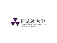 Logo of Doshisha University featuring a purple geometric shape above the English and Japanese names of the university.