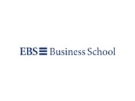 Logo of EBS Business School featuring text and a stylized design.