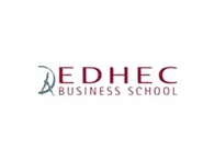 Logo of EDHEC Business School featuring stylized lettering and an emblem.