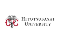 Logo of Hitotsubashi University featuring a stylized octopus in grey and red colors.