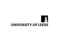 Logo of the University of Leeds featuring an illustration of a building and the university's name.