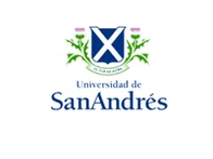 Logo of Universidad de San Andrés featuring a stylized 'X' and floral elements in a shield.