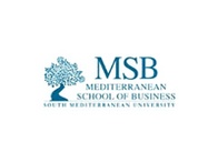 Logo of the Mediterranean School of Business featuring a stylized tree and the text 'MSB Mediterranean School of Business South Mediterranean University'.