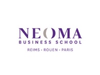 Logo of NEOMA Business School featuring purple and gray text.