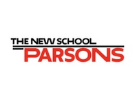 Logo of The New School Parsons, featuring red and black text on a white background.