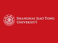 Logo of Shanghai Jiao Tong University on a red background