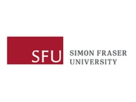 The image shows the logo of Simon Fraser University, featuring the abbreviation 'SFU' above the full university name on a red background.