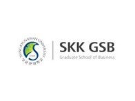 Logo of SKK GSB, Graduate School of Business, featuring a stylized green and blue earth design.