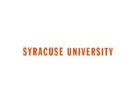 Logo of Syracuse University in orange text on a white background.