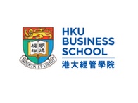 Logo of HKU Business School featuring a shield with colorful emblems and bilingual text.