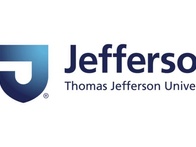 The logo of Thomas Jefferson University featuring a stylized 'J'.